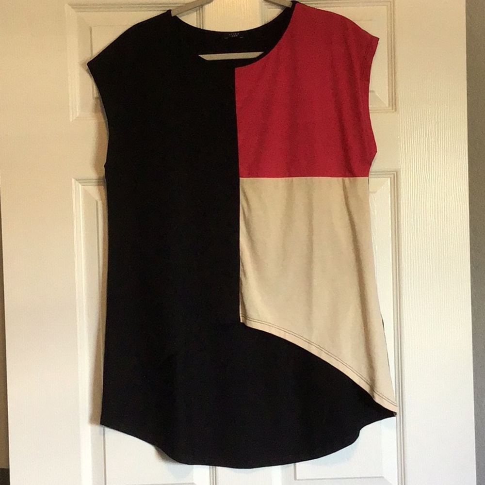 Asymmetric Color Block Shirt